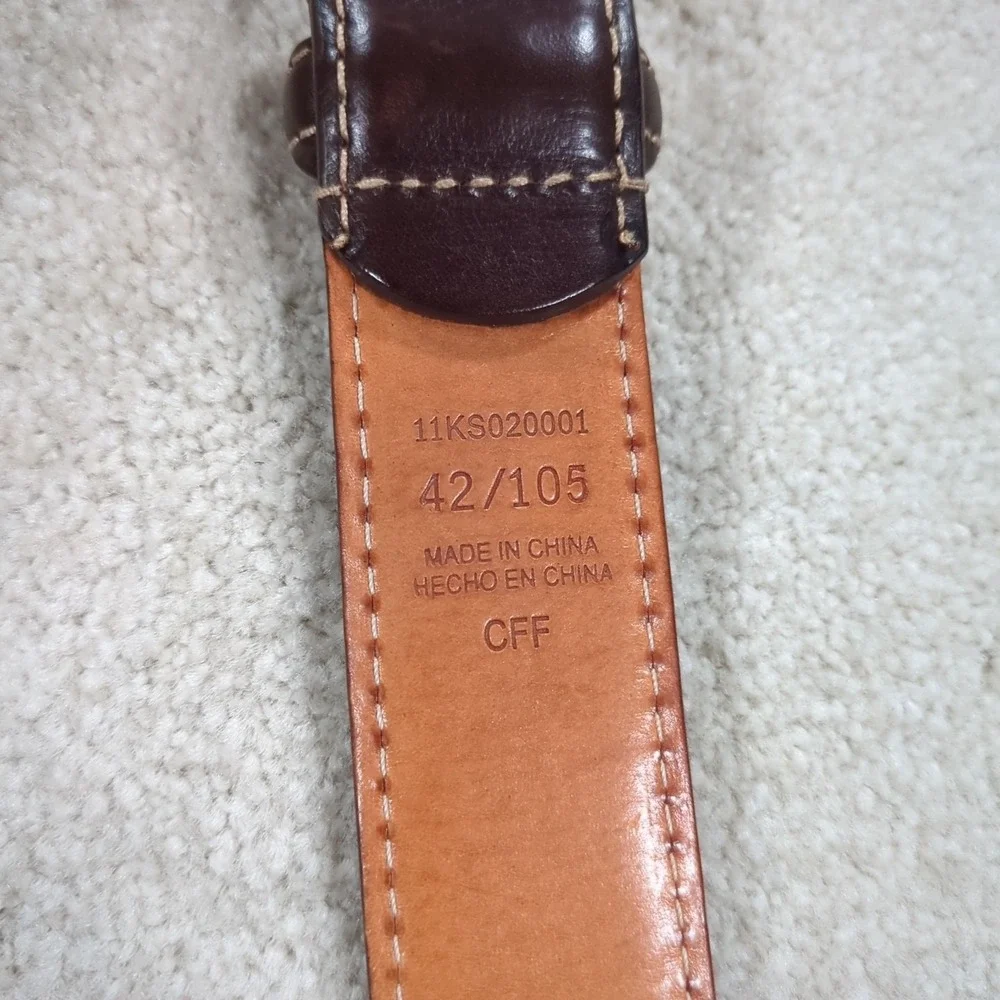 Kirkland Signature Italian Grain Leather Brown Belt Men's Size 40, 42 Dress Belt
